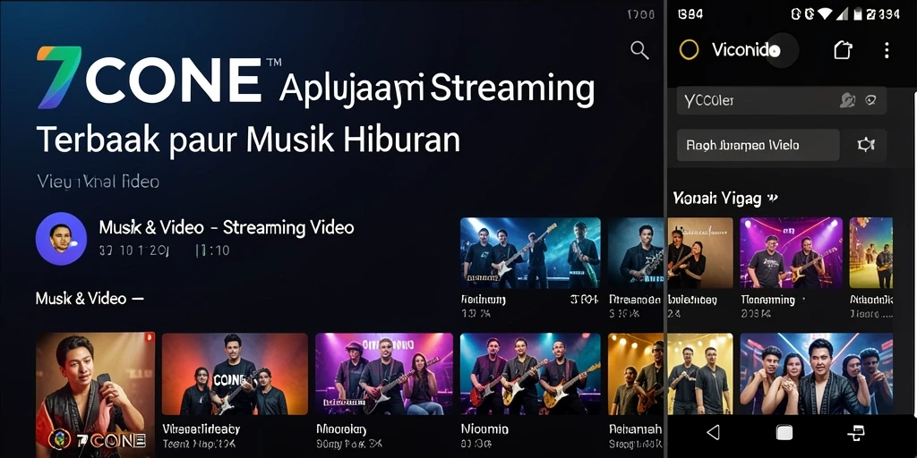 Tampilan antarmuka apik dari aplikasi Streaming Video 7CONE.
