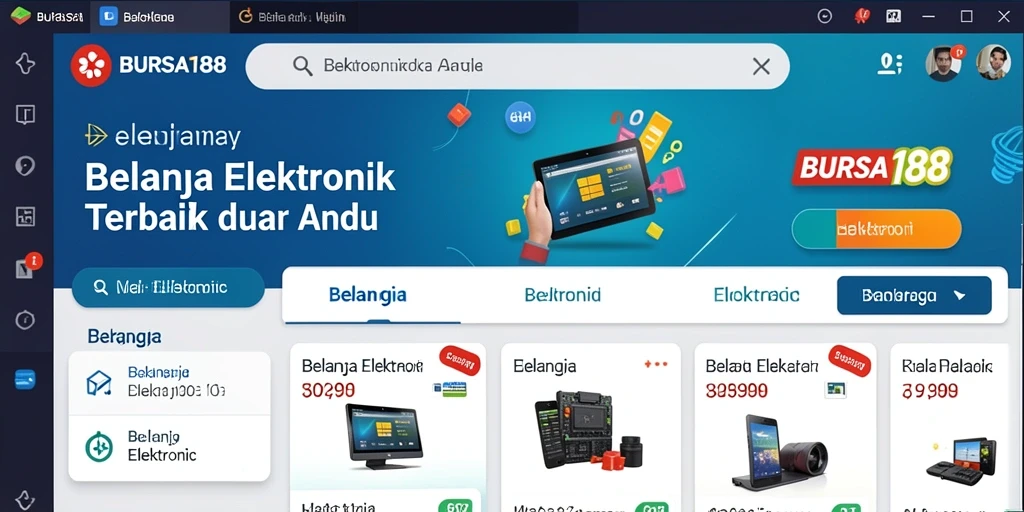 Screenshot BURSA188 menampilkan antarmuka belanja elektronik yang sederhana dan efektif.