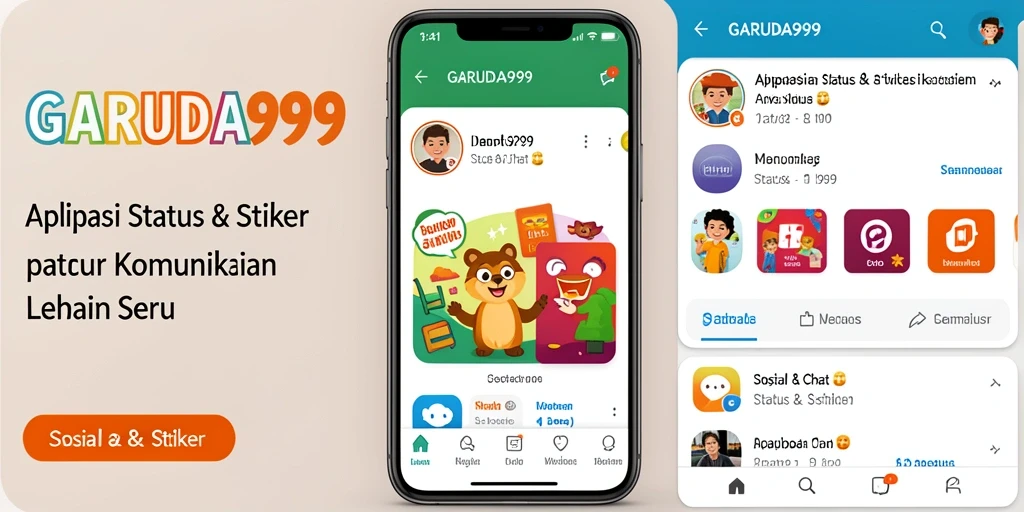 Tampilan antarmuka GARUDA999 dengan stiker menarik.