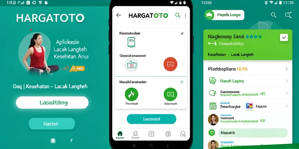 Antarmuka HARGATOTO dengan fitur pelacakan langkah yang intuitif.