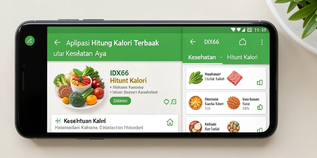 Antarmuka aplikasi Hitung Kalori IDX66 yang user-friendly.