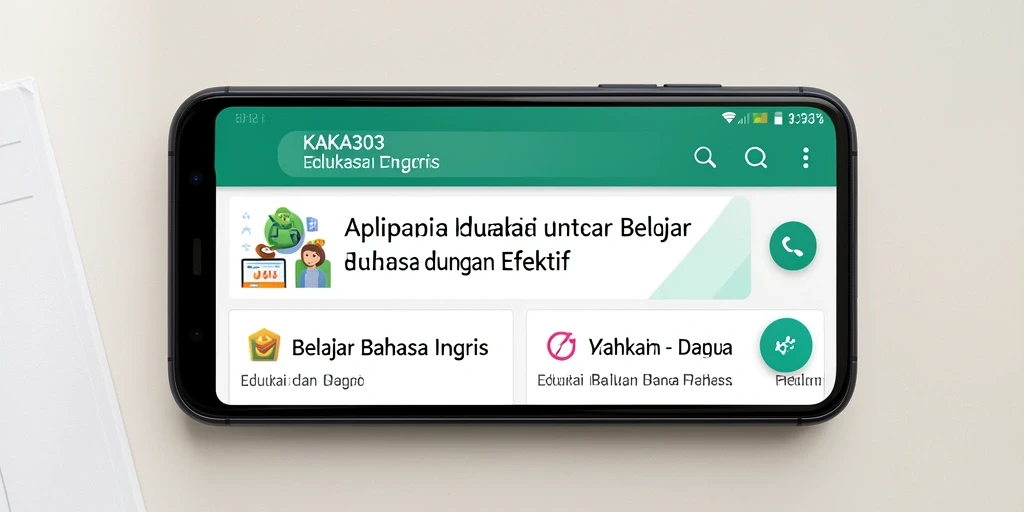 Tampilan antarmuka aplikasi KAKA303 untuk belajar bahasa Inggris.
