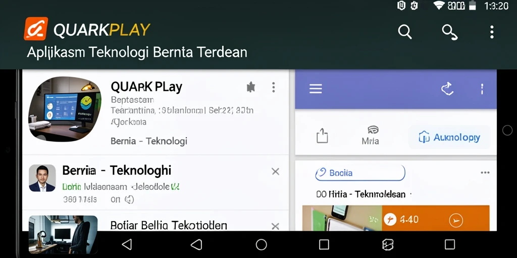 Tampilan antarmuka aplikasi QUARKPLAY yang modern dan intuitif.