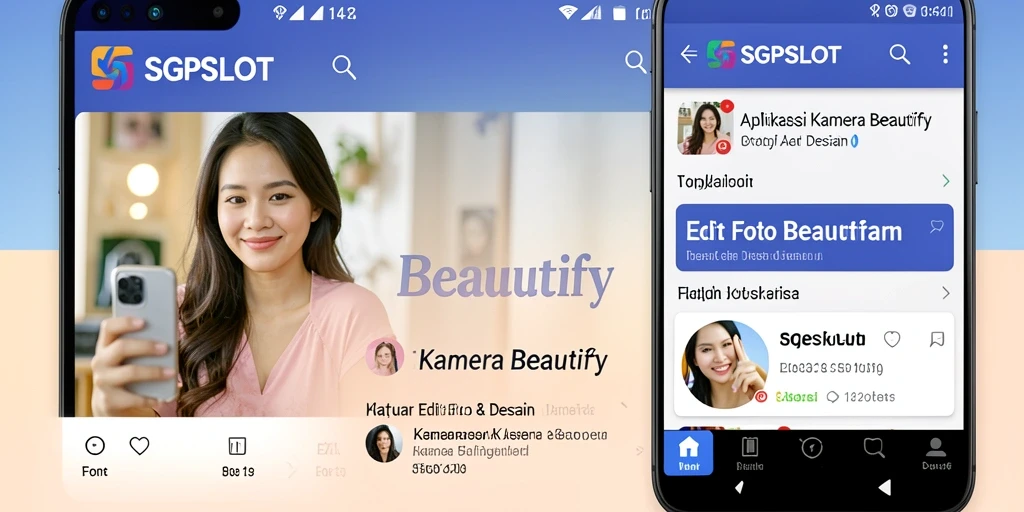 Tampilan antarmuka fitur Kamera Beautify SGPSLOT yang modern dan menarik.