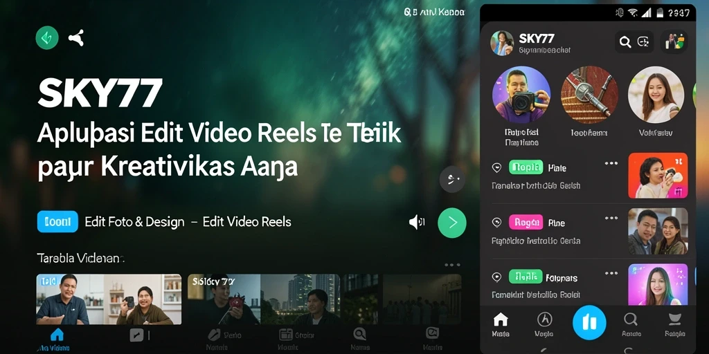 Tampilan antarmuka <strong>SKY77</strong> yang sederhana dan fungsional untuk Edit Video Reels.