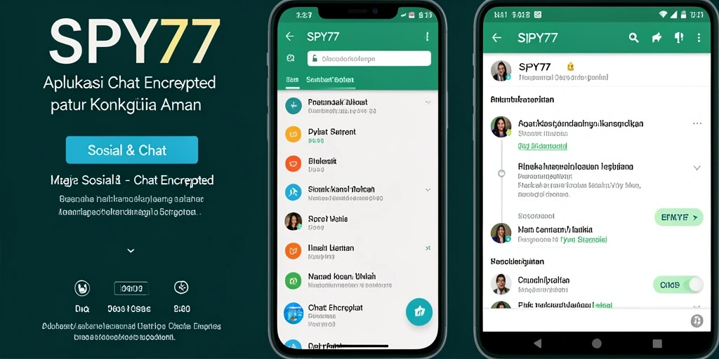 Antarmuka SPY77 yang menarik dan ramah pengguna untuk chat aman.